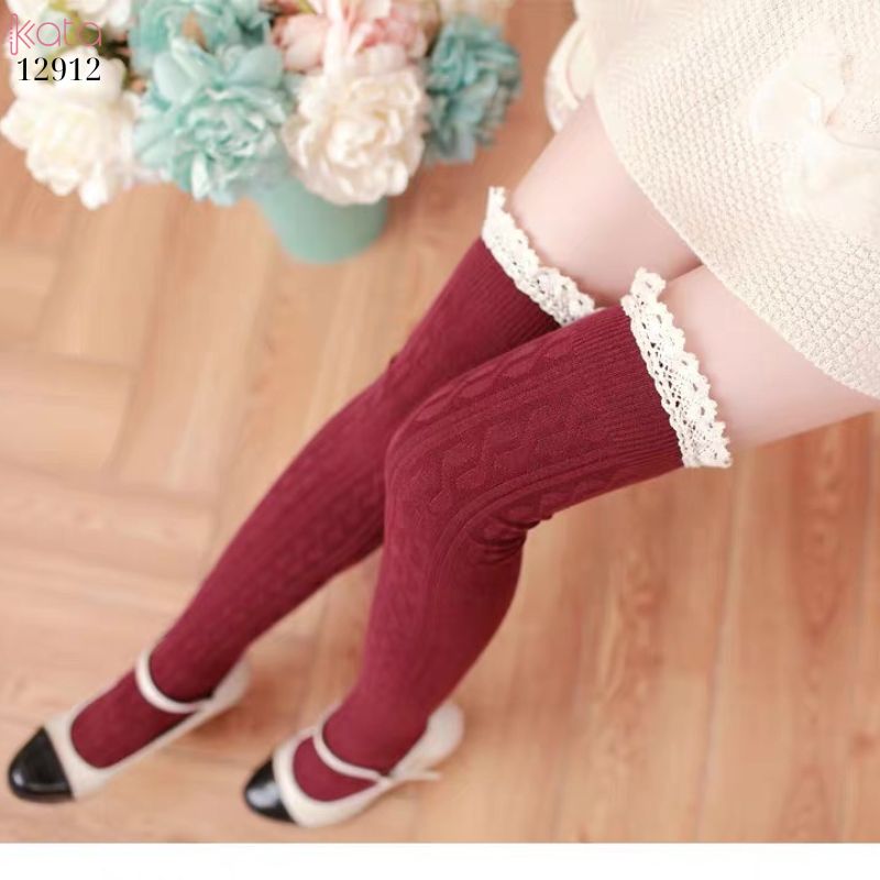 Tất ren trên đầu gối lolita,vớ đi bốt dễ thương ngọt ngào 12912