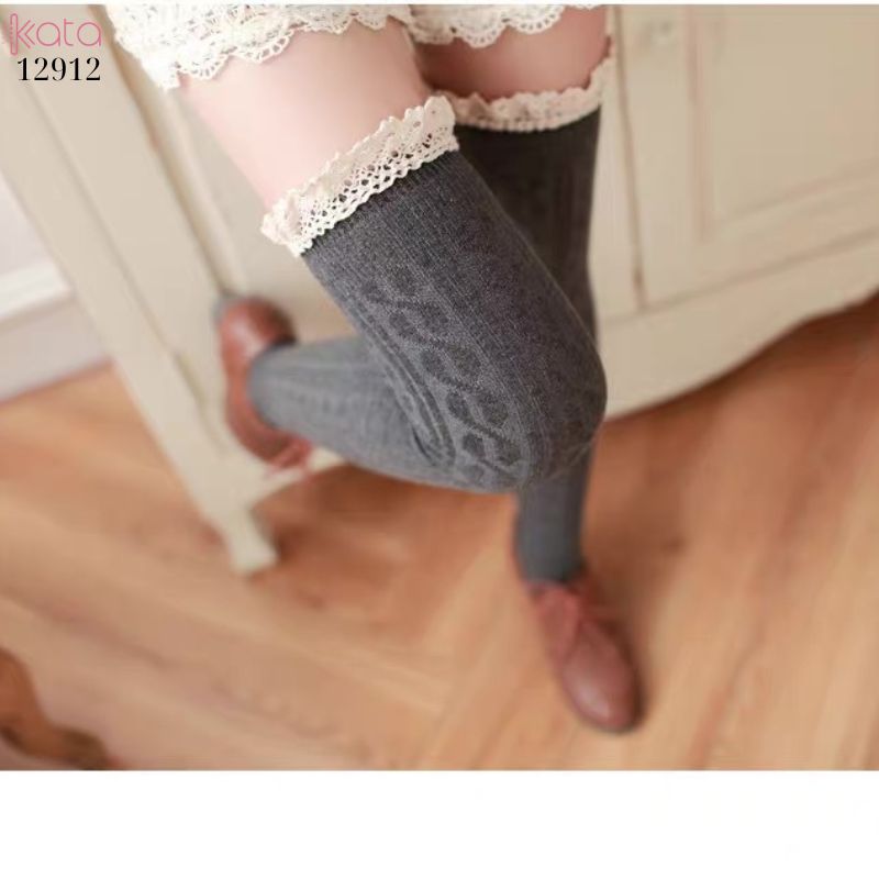Tất ren trên đầu gối lolita,vớ đi bốt dễ thương ngọt ngào 12912