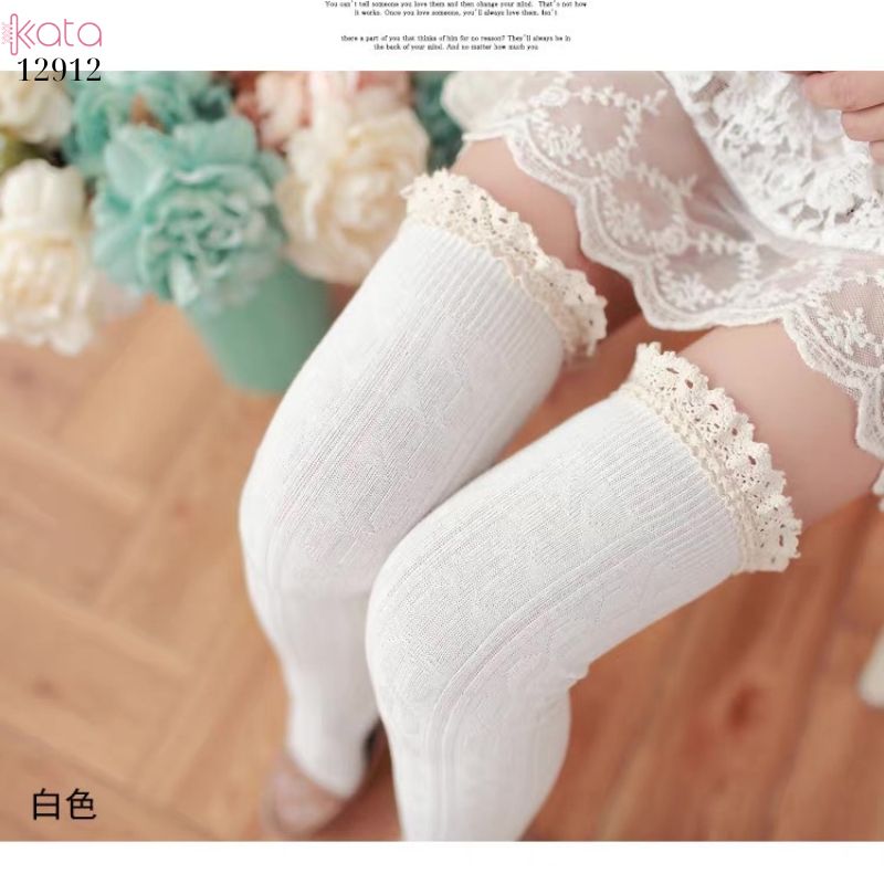 Tất ren trên đầu gối lolita,vớ đi bốt dễ thương ngọt ngào 12912