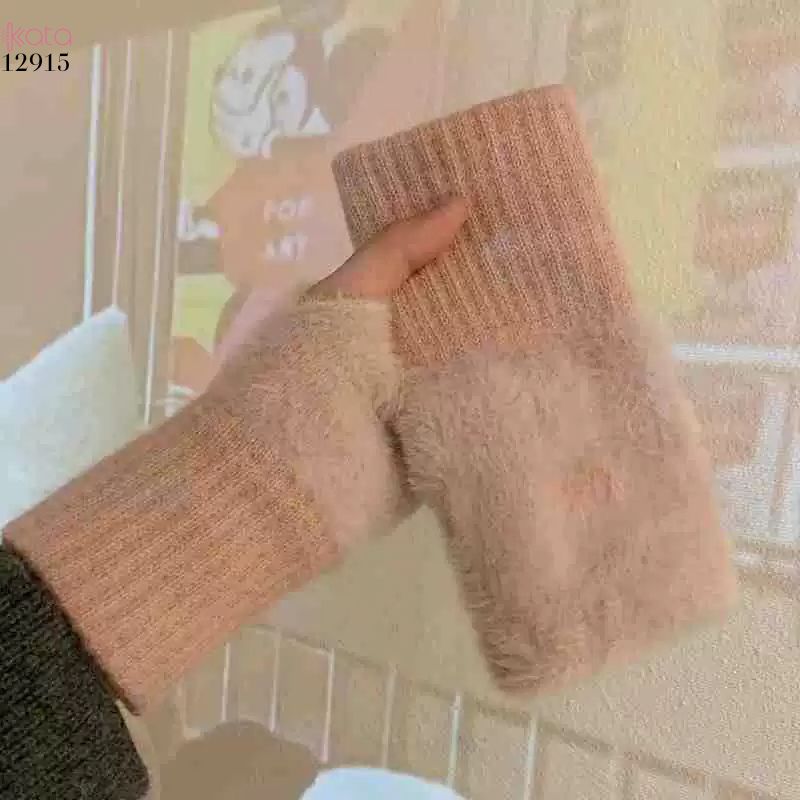 Găng tay lông giữ ấm mùa đông,ống tay bảo vệ dệt kim bảo vệ cổ tay không ngón tay 12915