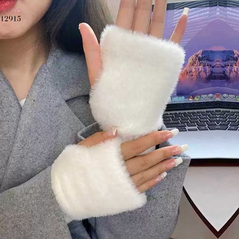 Găng tay lông giữ ấm mùa đông,ống tay bảo vệ dệt kim bảo vệ cổ tay không ngón tay 12915