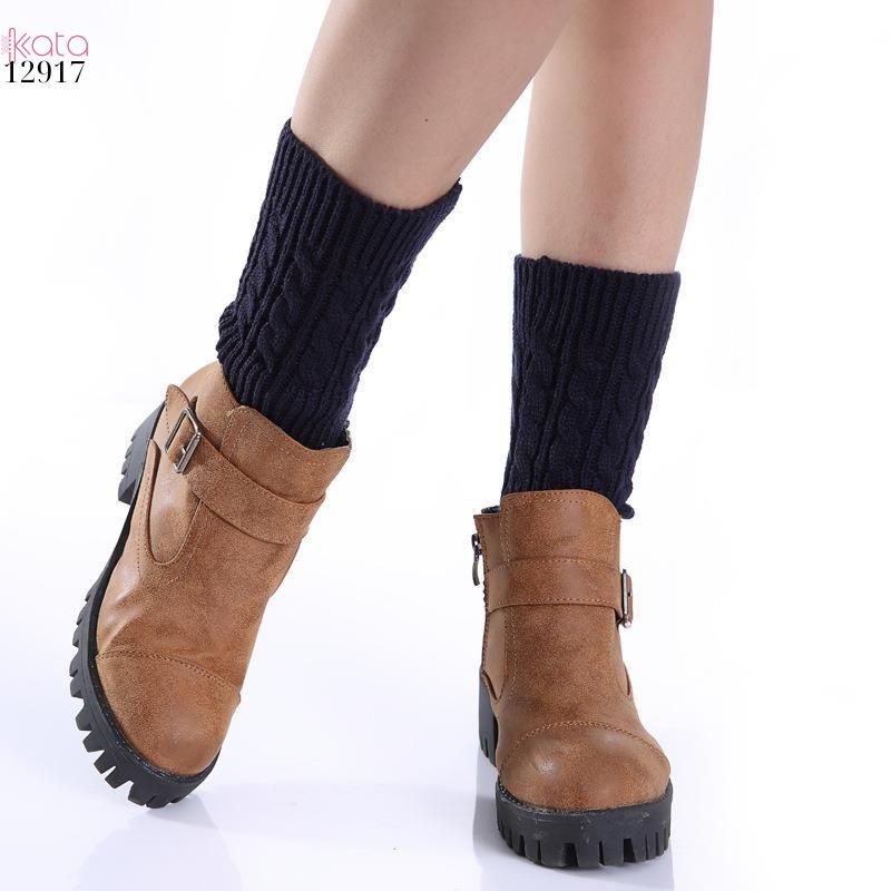 Ống tất len giữ ấm cổ chân cổ tay mùa đông,tất đi bốt dệt kim ren giữ ấm mắt cá chân 12917