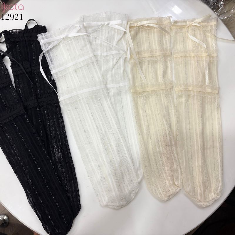 Tất bắp chân mỏng mùa hè JK ,vớ ren ruy băng Phong cách ba lê Mary Jane 12921