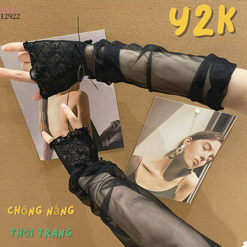 Ống tay thời trang Y2K,voan ren mỏng che khuyết điểm nhẹ,tay áo chống nắng 12922