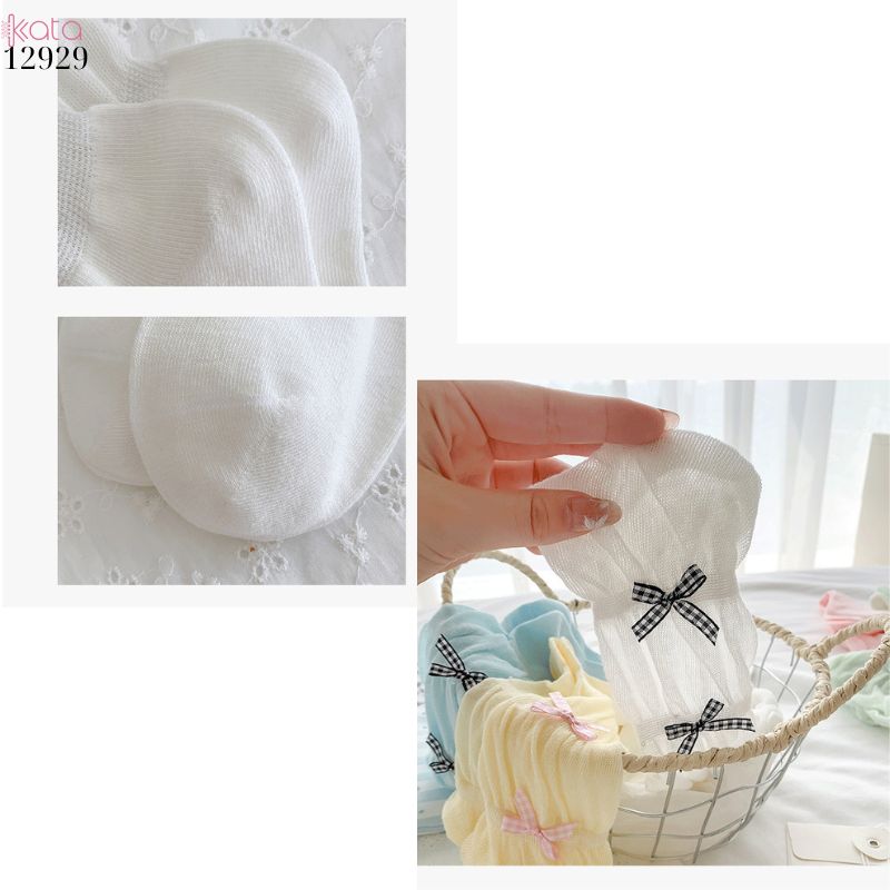 Tất ruy băng nhỏ bông mềm dễ thương,vớ giữa bắp chân Lolita cotton 12929