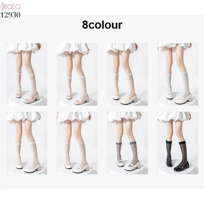 Tất ren mỏng phong cách JK,vớ ren Lolita cotton mùa xuân và mùa hè 12930