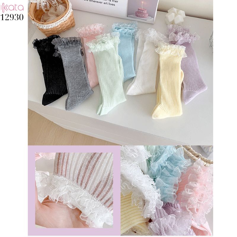 Tất ren mỏng phong cách JK,vớ ren Lolita cotton mùa xuân và mùa hè 12930