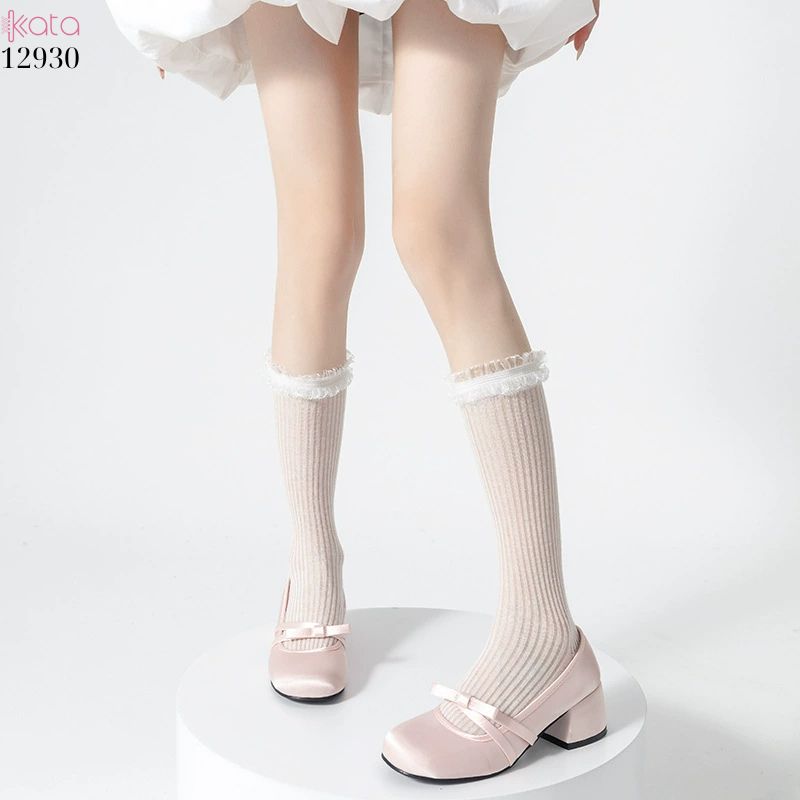 Tất ren mỏng phong cách JK,vớ ren Lolita cotton mùa xuân và mùa hè 12930