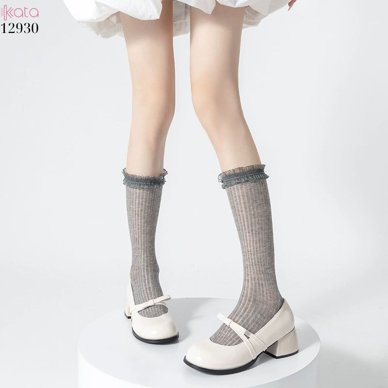 Tất ren mỏng phong cách JK,vớ ren Lolita cotton mùa xuân và mùa hè 12930