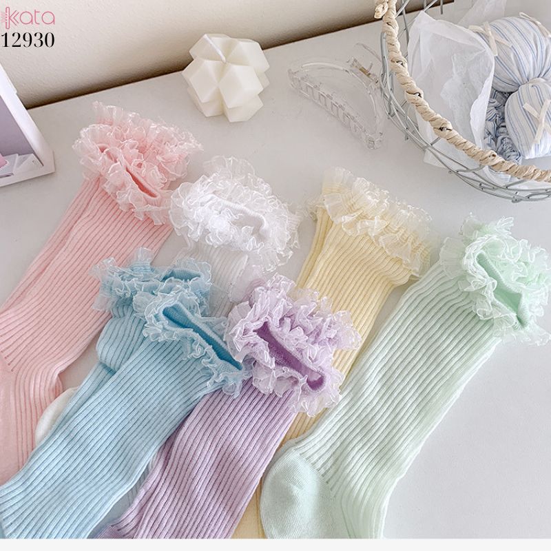 Tất ren mỏng phong cách JK,vớ ren Lolita cotton mùa xuân và mùa hè 12930