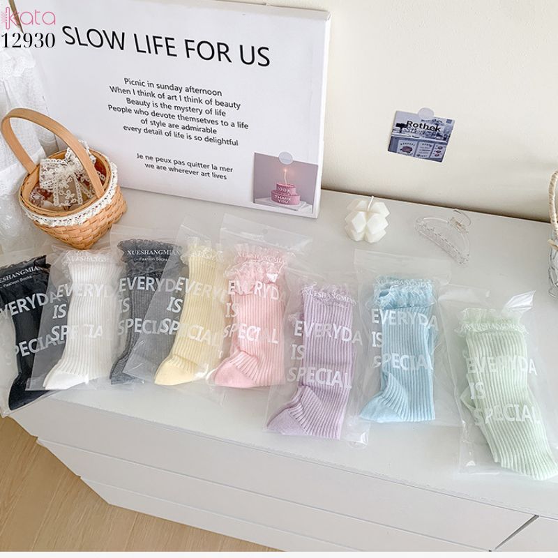 Tất ren mỏng phong cách JK,vớ ren Lolita cotton mùa xuân và mùa hè 12930
