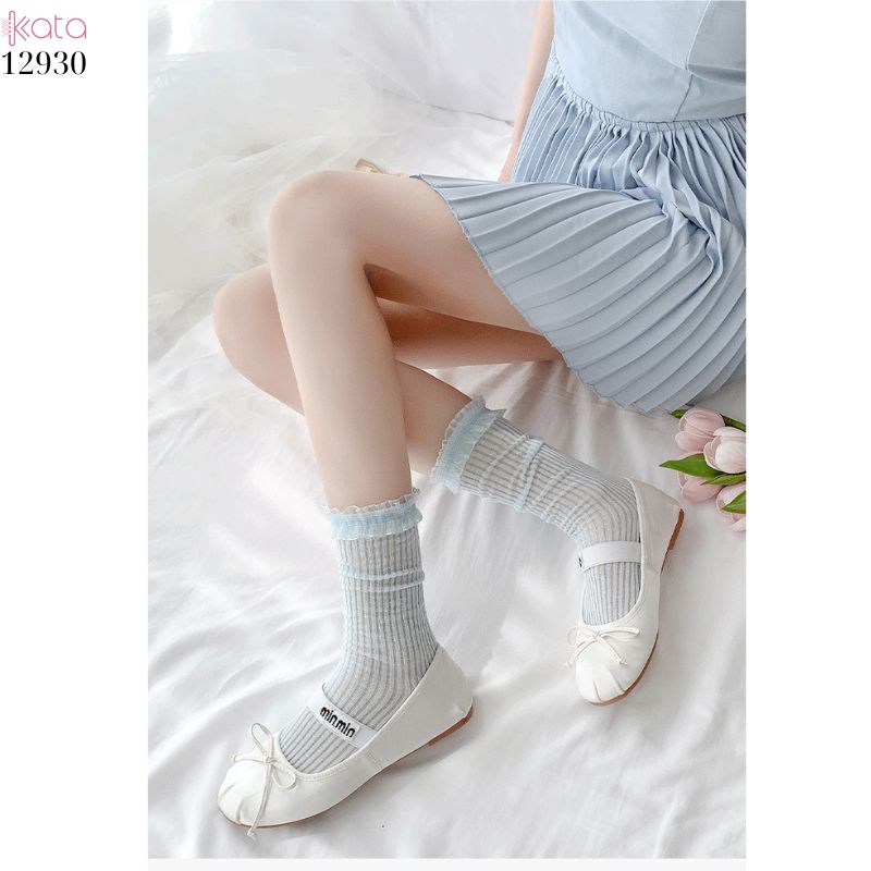 Tất ren mỏng phong cách JK,vớ ren Lolita cotton mùa xuân và mùa hè 12930