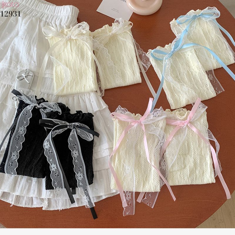Ống tất ren nấm lolita,vớ che chân cotton phong cách ballet 12931