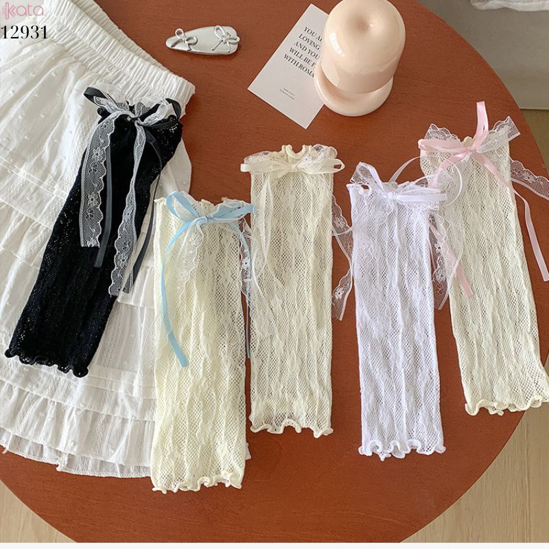 Ống tất ren nấm lolita,vớ che chân cotton phong cách ballet 12931