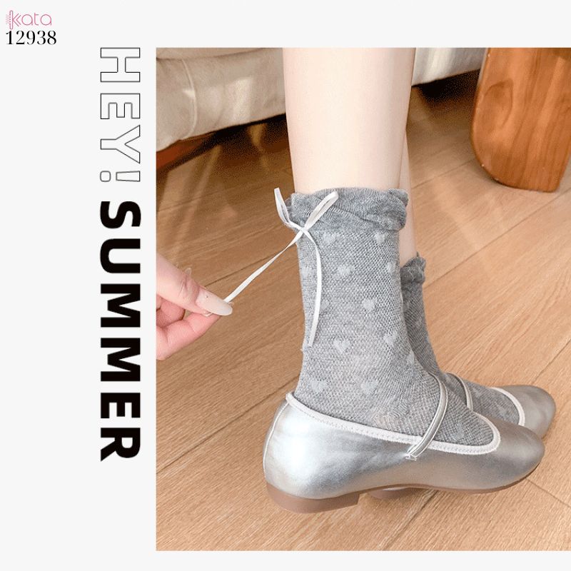 Tất ren nơ lolita,vớ nữ ống giữa xuân hè 12938