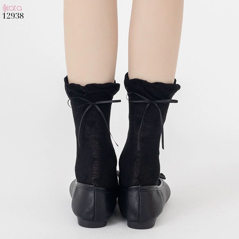 Tất ren nơ lolita,vớ nữ ống giữa xuân hè 12938