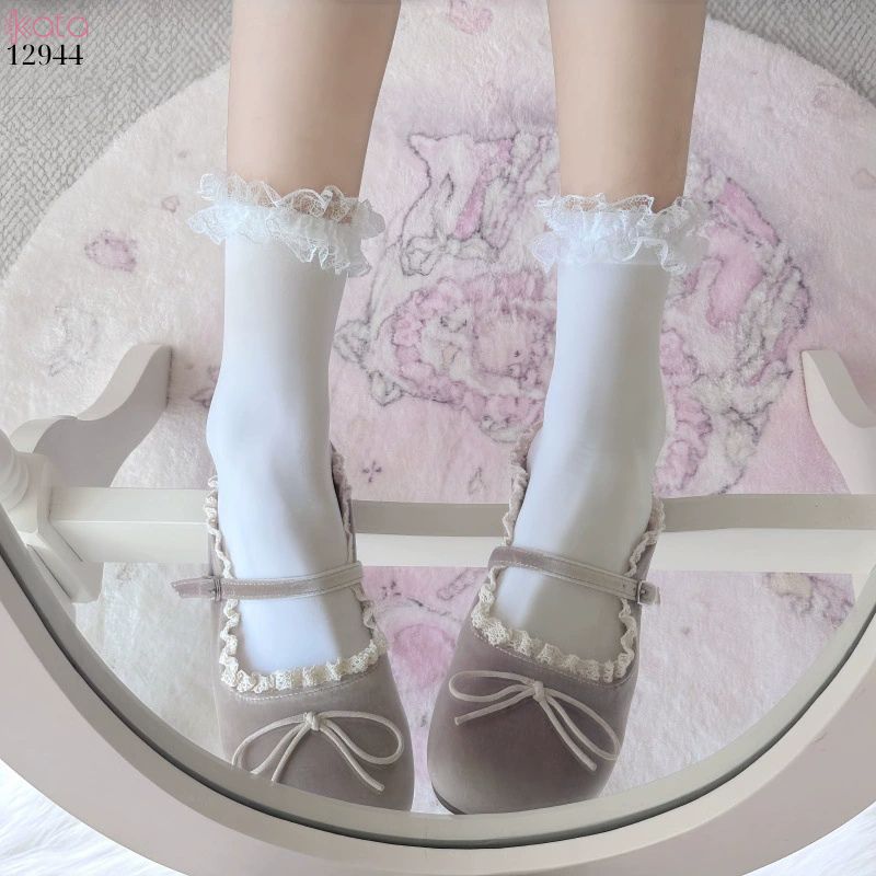 Tất ren Lolita JK,vớ giữa bắp chân,bắp chân,qua gối 12944