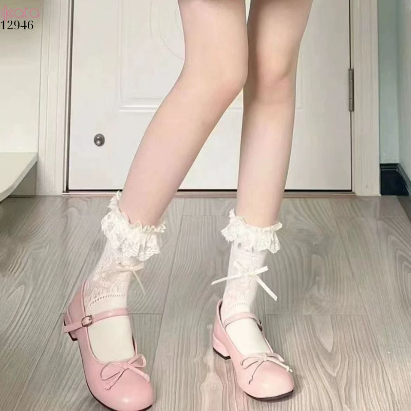 Tất ren Lolita JK,vớ ruy băng giữa bắp chân xuân hè 12946