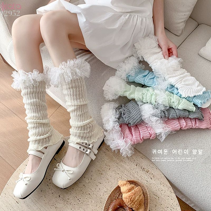 Ống tất ren,tất dệt kim phối ren mỏng xuân hè 12952