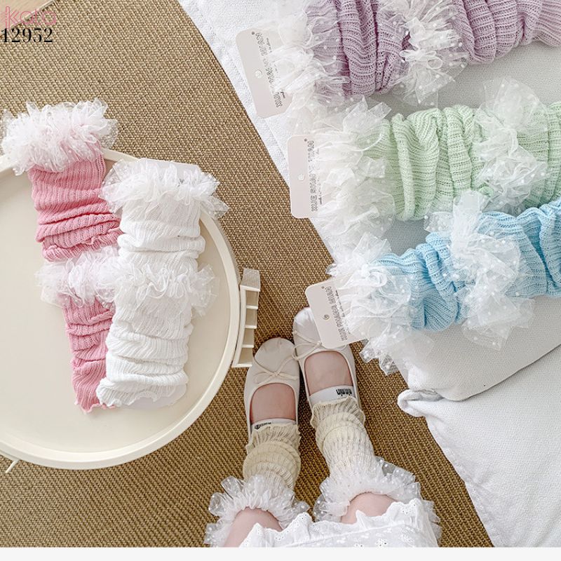 Ống tất ren,tất dệt kim phối ren mỏng xuân hè 12952