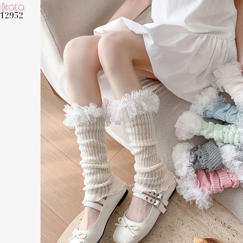Ống tất ren,tất dệt kim phối ren mỏng xuân hè 12952