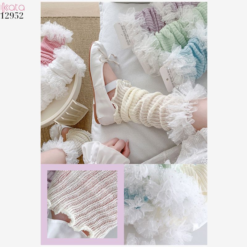 Ống tất ren,tất dệt kim phối ren mỏng xuân hè 12952