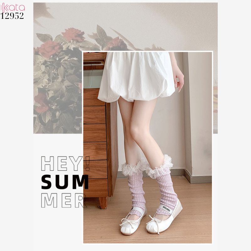 Ống tất ren,tất dệt kim phối ren mỏng xuân hè 12952
