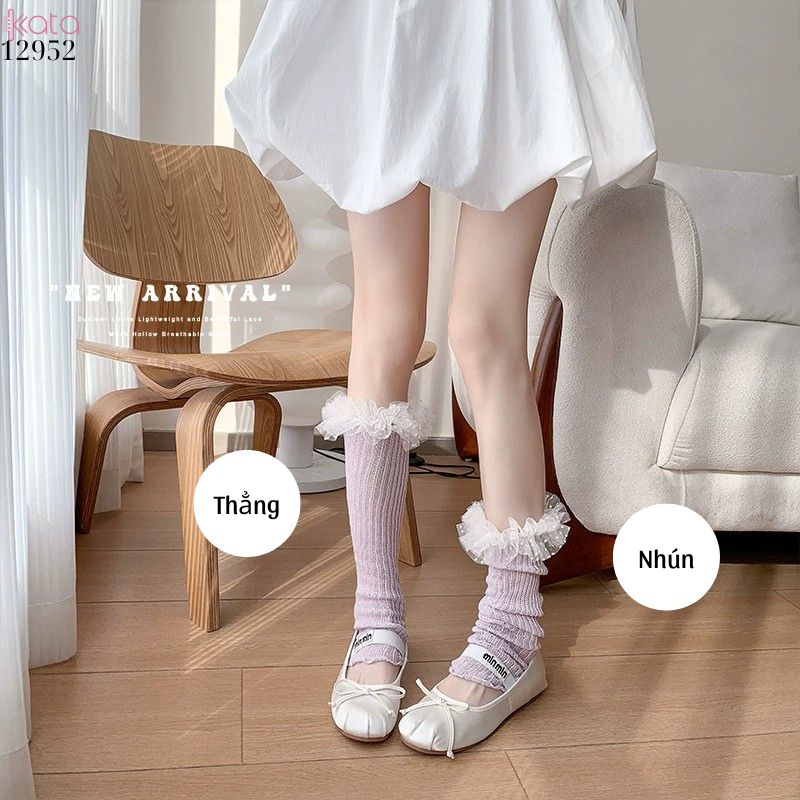 Ống tất ren,tất dệt kim phối ren mỏng xuân hè 12952