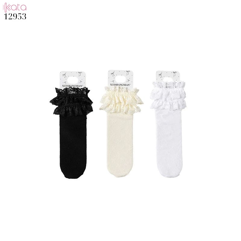 Tất ren nơ bắp chân,vớ phong cách ba lê jk lolita 12953