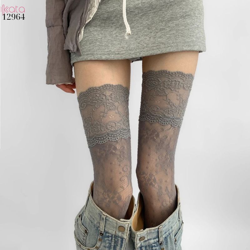Tất đi bốt qua đầu gối,vớ ren lưới cổ điển 12964