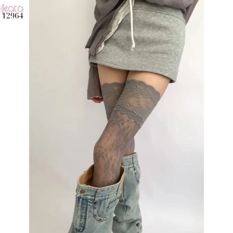 Tất đi bốt qua đầu gối,vớ ren lưới cổ điển 12964