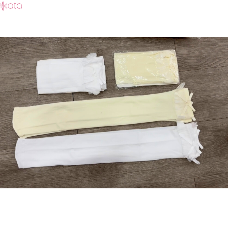 Tất qua đầu gối viền ren,vớ nơ lụa JK 12965