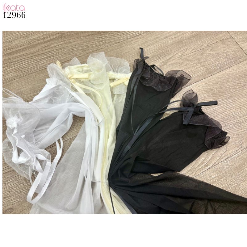 Tất qua đầu gối viền ren,vớ nơ lụa JK 12966