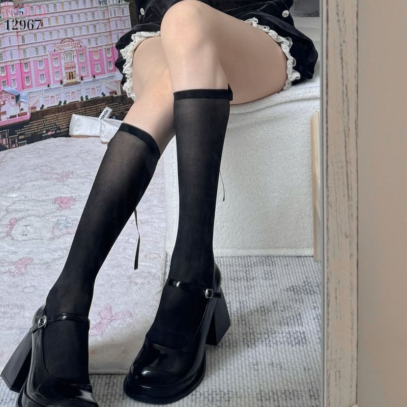 Tất bắp chân siêu mỏng mùa hè,vớ ruy băng lolita 12967