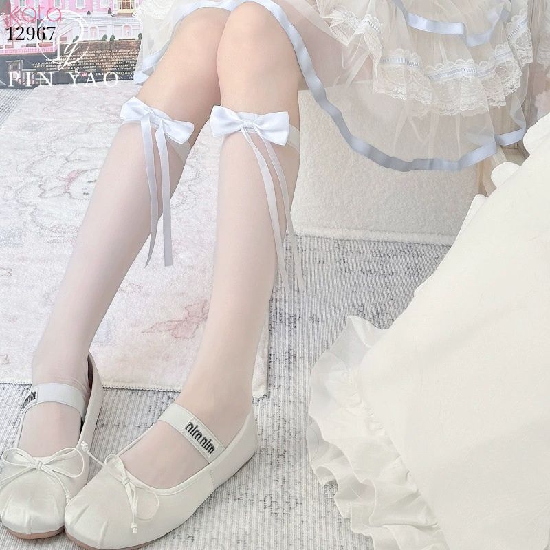 Tất bắp chân siêu mỏng mùa hè,vớ ruy băng lolita 12967