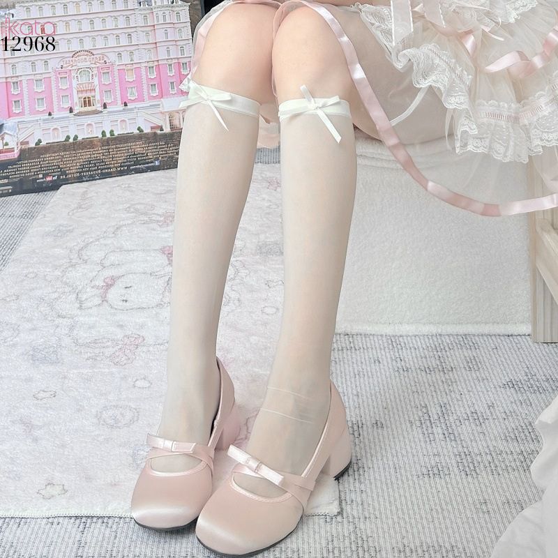 Tất bắp chân siêu mỏng mùa hè,vớ ruy băng lolita 12968