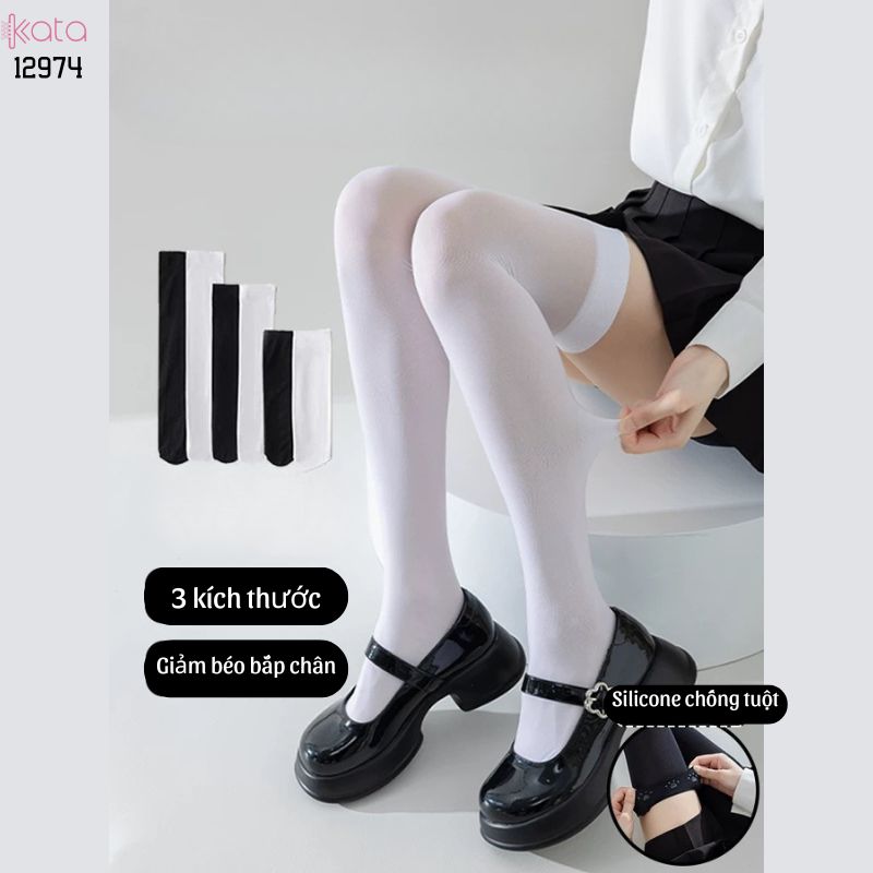 Tất đùi qua gối có Silicone chống tuột,Vớ JK, bắp chân,qua đầu gối 12976