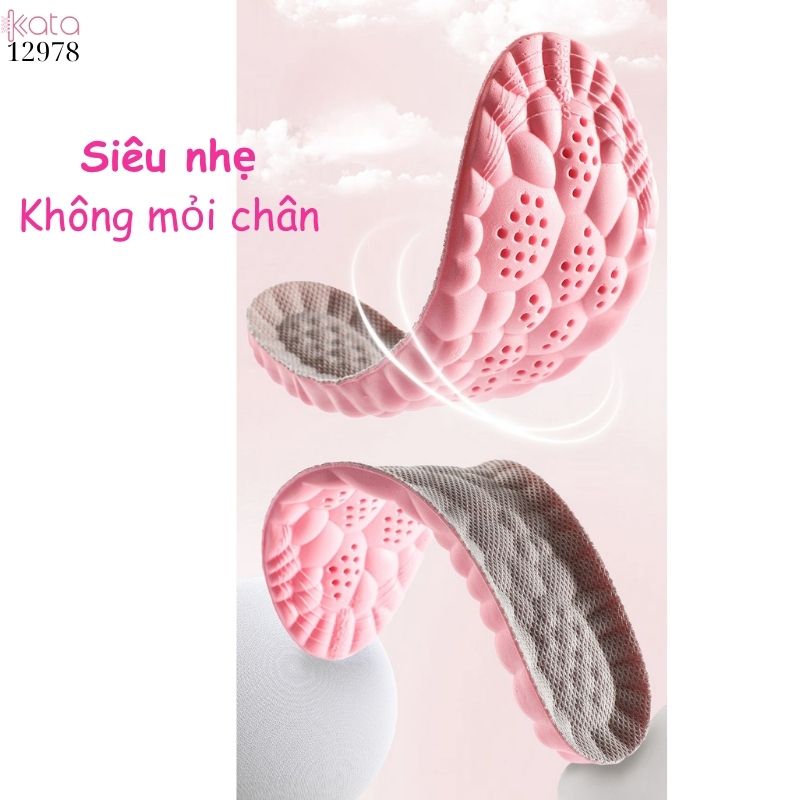 Lót giày massage thể thao đứng lâu mỏi,đàn hồi mềm dẻo thoáng khí và thấm hút mồ hôi 12980