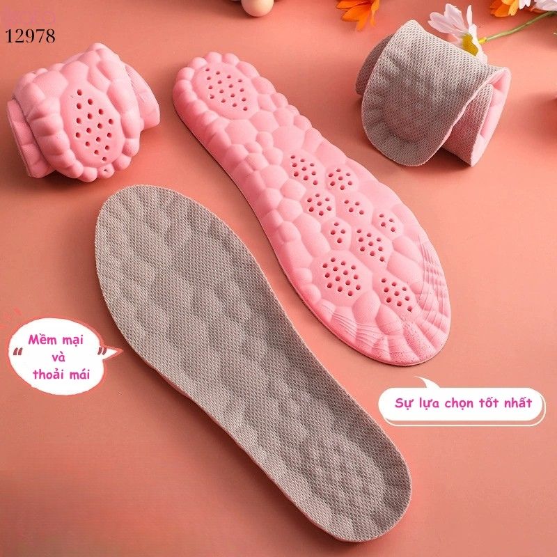 Lót giày massage thể thao đứng lâu mỏi,đàn hồi mềm dẻo thoáng khí và thấm hút mồ hôi 12980