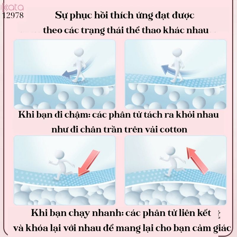Lót giày massage thể thao đứng lâu mỏi,đàn hồi mềm dẻo thoáng khí và thấm hút mồ hôi 12980