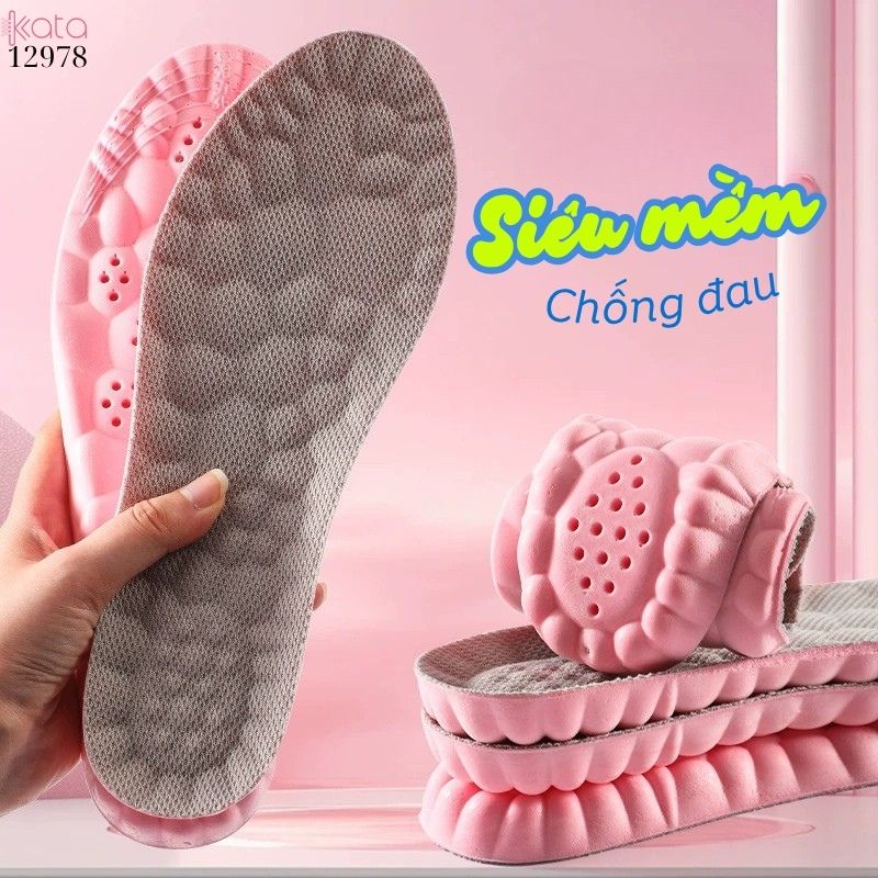 Lót giày massage thể thao đứng lâu mỏi,đàn hồi mềm dẻo thoáng khí và thấm hút mồ hôi 12980