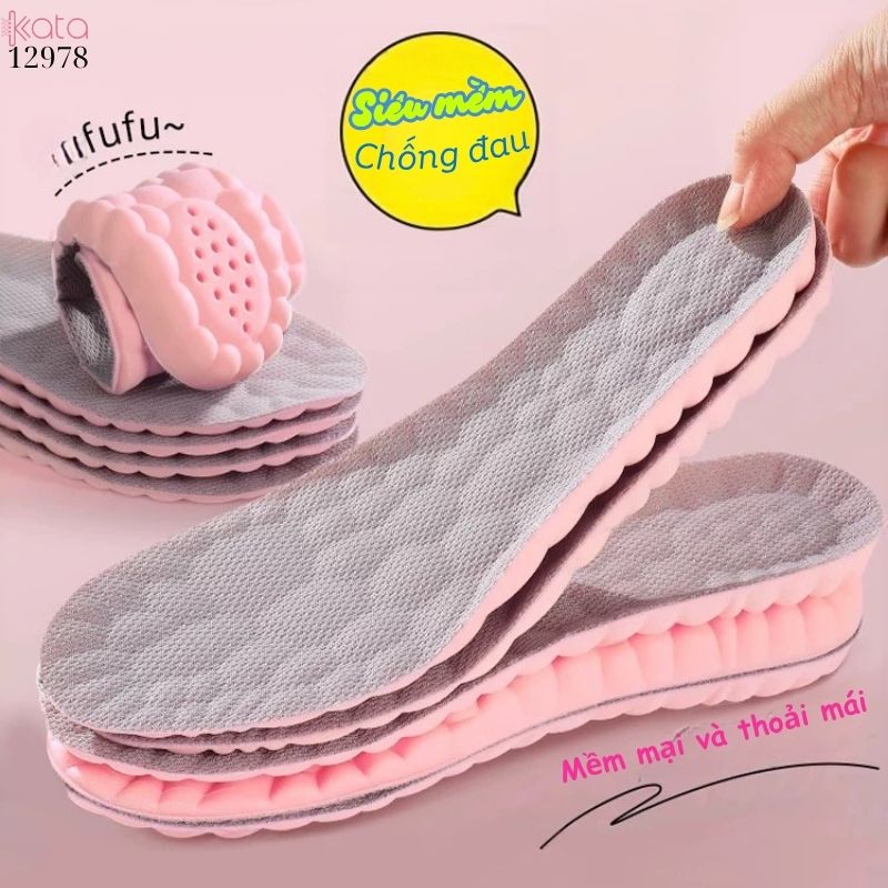 Lót giày massage thể thao đứng lâu mỏi,đàn hồi mềm dẻo thoáng khí và thấm hút mồ hôi 12980