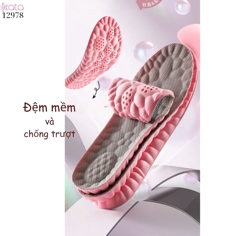 Lót giày massage thể thao đứng lâu mỏi,đàn hồi mềm dẻo thoáng khí và thấm hút mồ hôi 12980