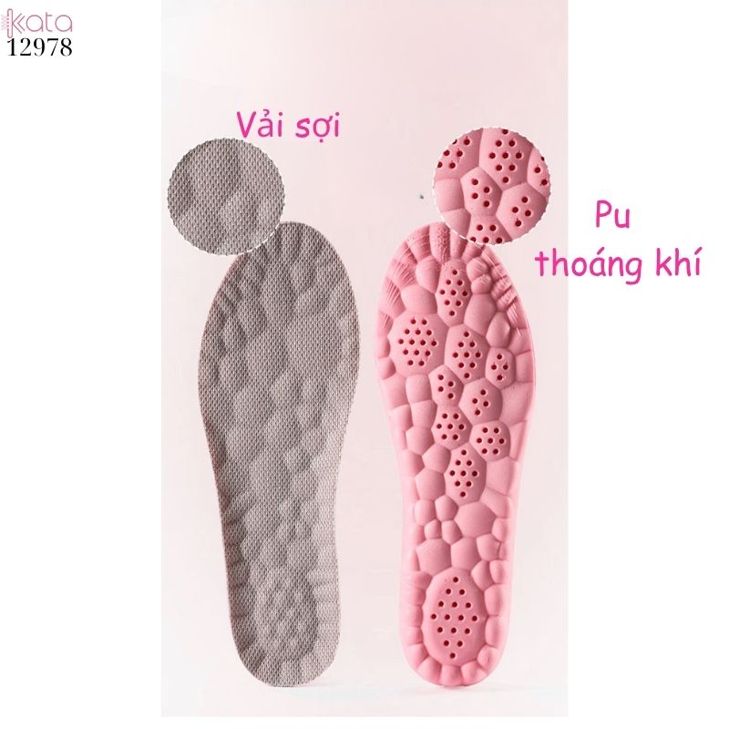 Lót giày massage thể thao đứng lâu mỏi,đàn hồi mềm dẻo thoáng khí và thấm hút mồ hôi 12980