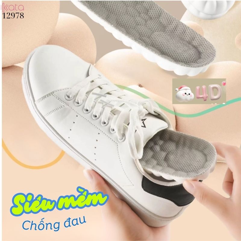 Lót giày massage thể thao đứng lâu mỏi,đàn hồi mềm dẻo thoáng khí và thấm hút mồ hôi 12980