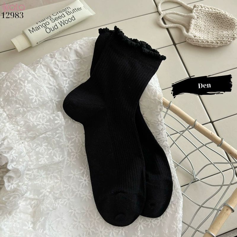 Tất ngắn viền nấm dễ thương,vớ mỏng mùa hè thấm hút mồ hôi 12983