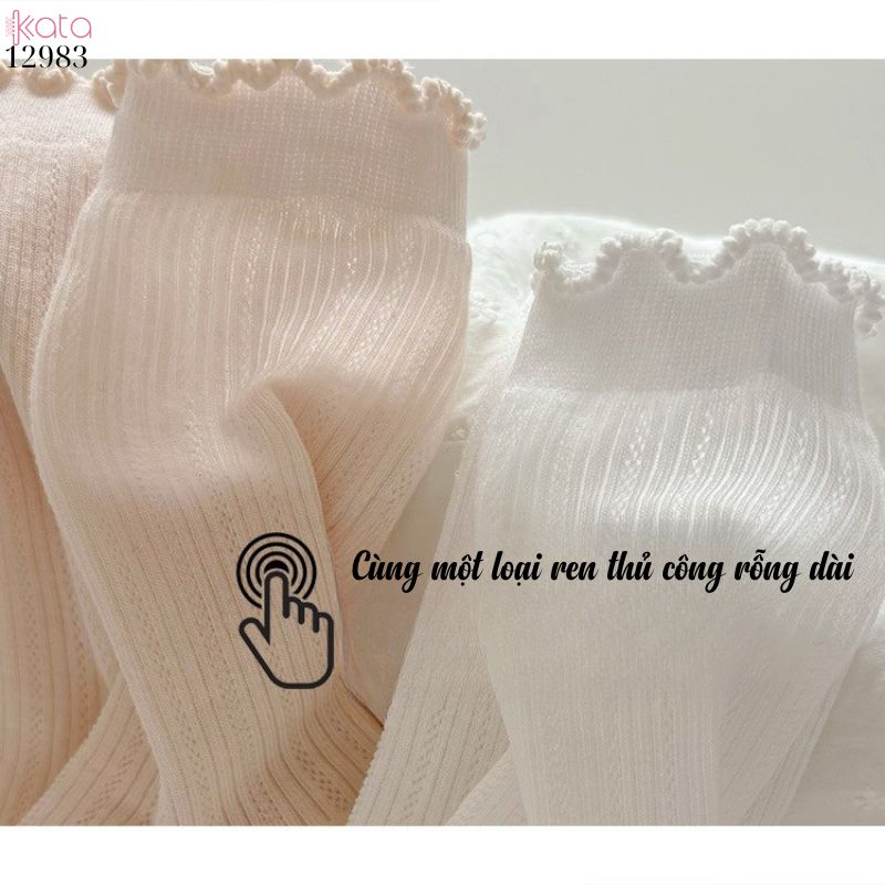 Tất ngắn viền nấm dễ thương,vớ mỏng mùa hè thấm hút mồ hôi 12983