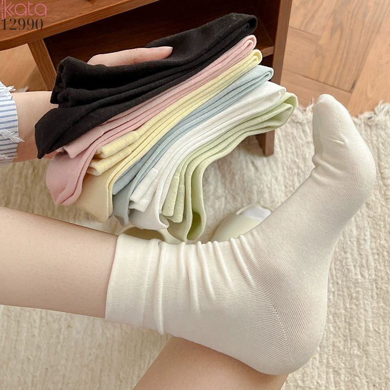 Tất bông mềm mịn,vớ trơn giữa bắp chân nữ 12990