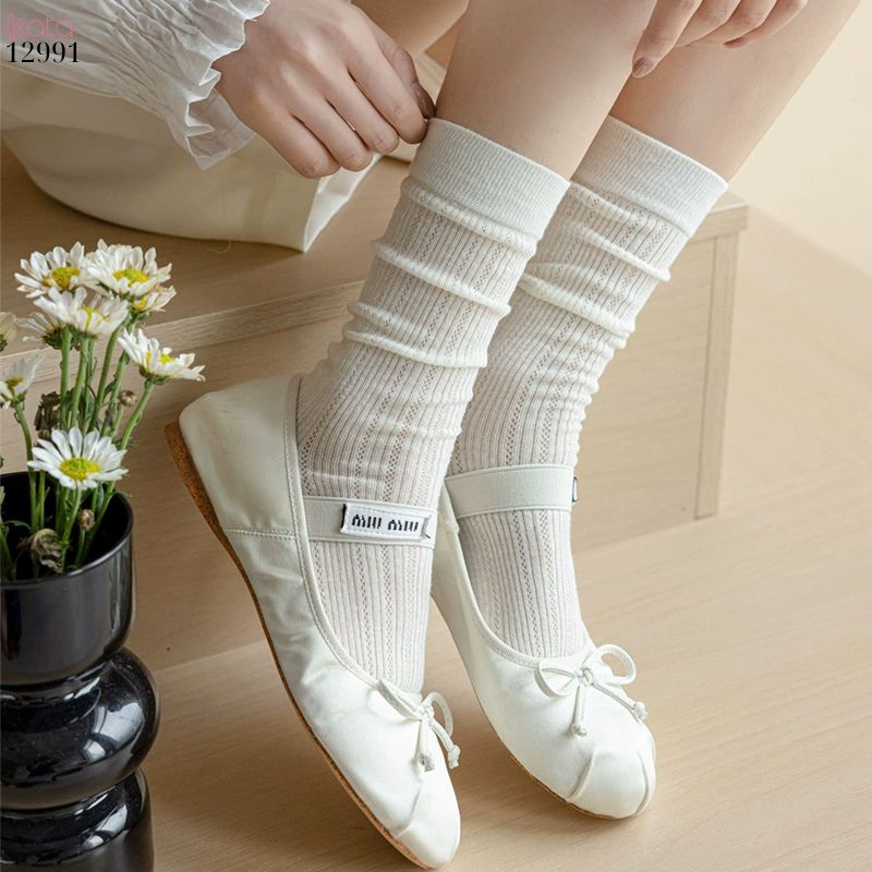 Tất bông mỏng ren mềm mịn phong cách ngọt ngào,vớ lưới JK nữ xuân hè 12991