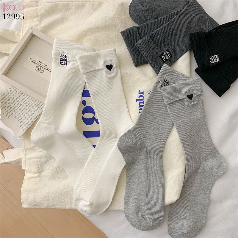 Tất bông mềm mịn vải chất lượng tốt,vớ thêu đẹp không đường may 12995